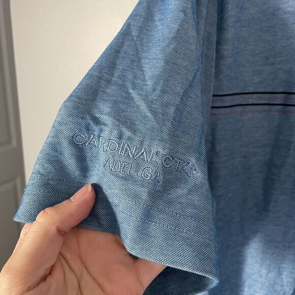 Travis Mathew Size XL Blue Short Sleeve Golf Polo Palm Tree Embroidered - Picture 5 of 9